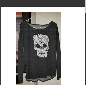 Gray skull sweater